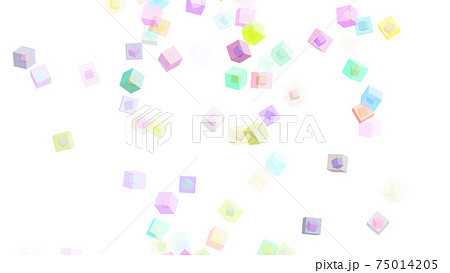 Cgキューブ 多数の転がる内部に立方体のある二重構造の立方体のイラスト素材