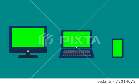 デスクトップPC、ノートパソコン、スマートフォン　3つのデバイス 75014675