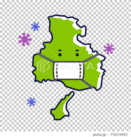 マスクをつけた兵庫県　感染対策 75014991