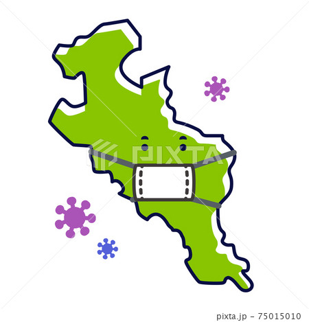 マスクをつけた京都府　感染対策 75015010