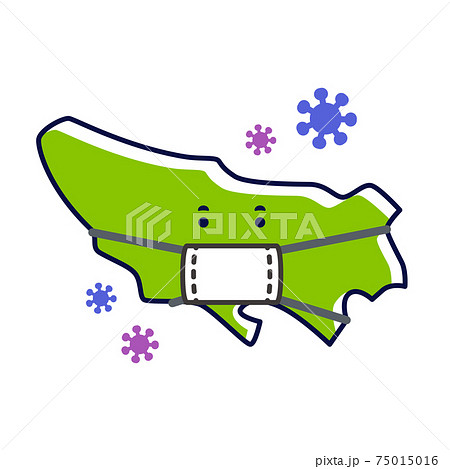 マスクをつけた東京都　感染対策 75015016