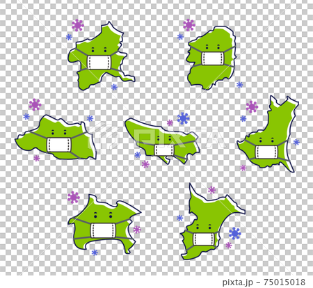 Prefectural set in the Kanto region with a mask Infection countermeasures Prefectural set in the Kanto region with a mask Infection countermeasures 75015018
