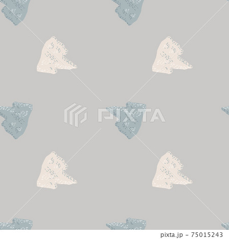 Seamless pattern in minimalistic style with doodle iceberg ornament. Grey background. Atlantida backdrop. Seamless pattern in minimalistic style with doodle iceberg ornament. Grey background. Atlantida backdrop. 75015243