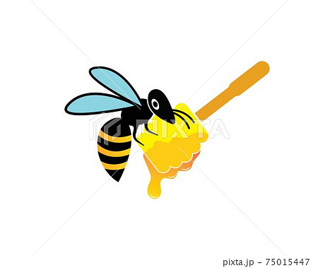 Honey Bee Logo Template Vector Icon Illustrationのイラスト素材