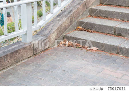 階段につもった落ち葉 階段につもった落ち葉 75017051