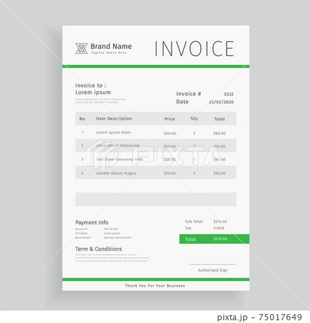 Creative business invoice template vector design Creative business invoice template vector design 75017649