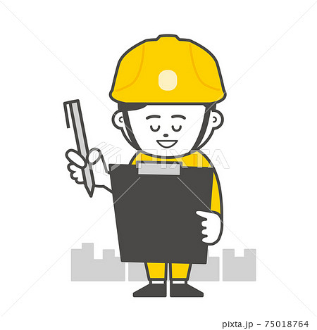 クリップボードで書いている男性 75018764