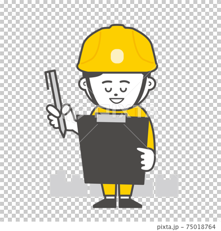 クリップボードで書いている男性 75018764