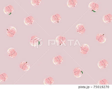 桃のイラストパターン背景のイラスト素材