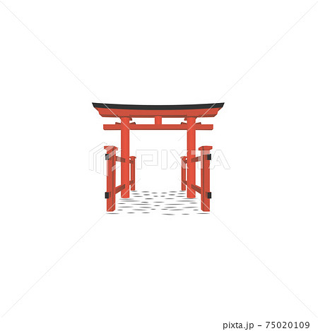 Realistic Vector Japanese Gate, traditional building historical landmark Realistic Vector Japanese Gate, traditional building historical landmark 75020109