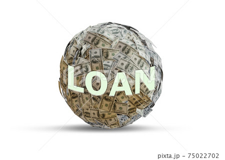 Dollar ball in debt loan concept - 3d rendering 75022702
