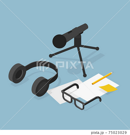 Voice Recording Isometric Illustration 75023029