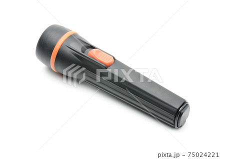 Flashlight black on a white background Flashlight black on a white background 75024221
