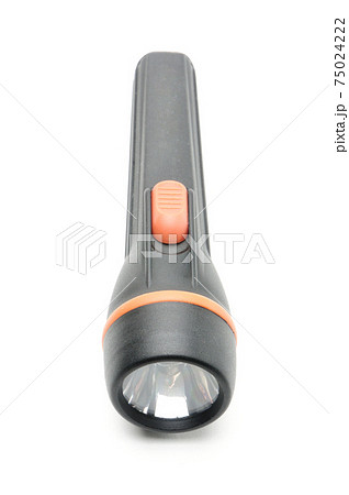 Flashlight black on a white background Flashlight black on a white background 75024222