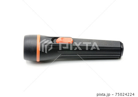 Flashlight black on a white background 75024224