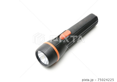 Flashlight black on a white background Flashlight black on a white background 75024225