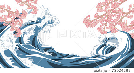 海　和風　桜 75024295