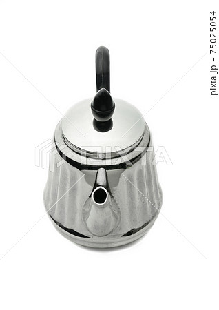 Vintage silver teapot on a white background Vintage silver teapot on a white background 75025054