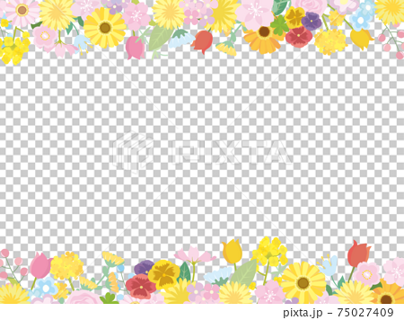 花 フラワー 春の花 フレーム 枠 イラスト素材のイラスト素材