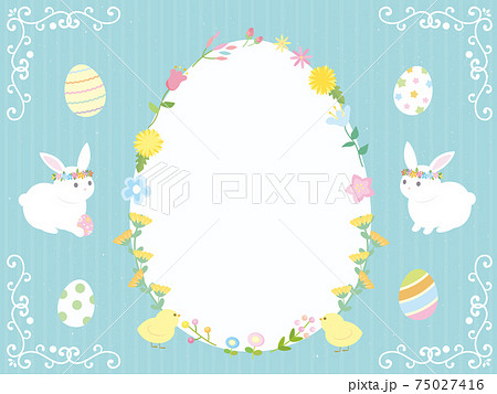 イースター　オシャレなカード　イラスト素材 75027416