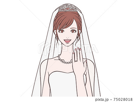 結婚指輪を見せる花嫁のイラスト素材