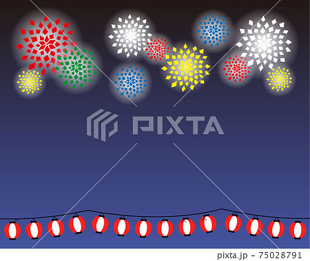 花火大会の背景デザインイラストのイラスト素材