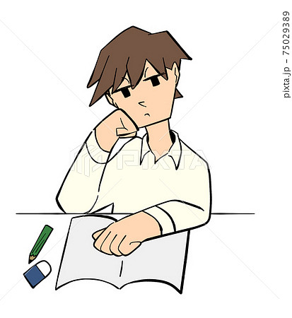 勉強に飽きた男の子 勉強に飽きた男の子 75029389