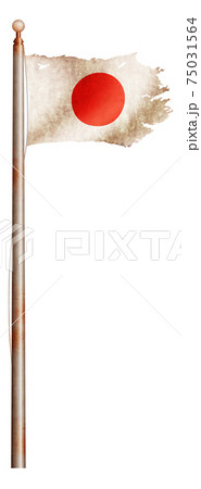 汚れて破れた国旗のグラフィック 日本 日の丸のイラスト素材 汚れて破れた国旗のグラフィック 日本 日の丸のイラスト素材