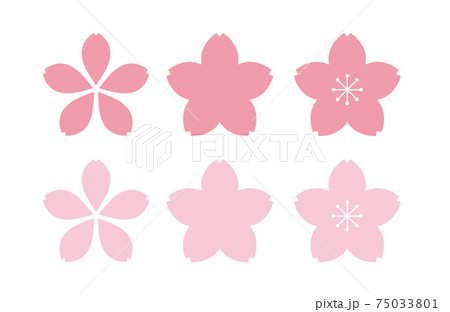 いろいろな形の桜のイラスト素材セット いろいろな形の桜のイラスト素材セット 75033801