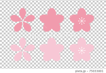 いろいろな形の桜のイラスト素材セット いろいろな形の桜のイラスト素材セット 75033801