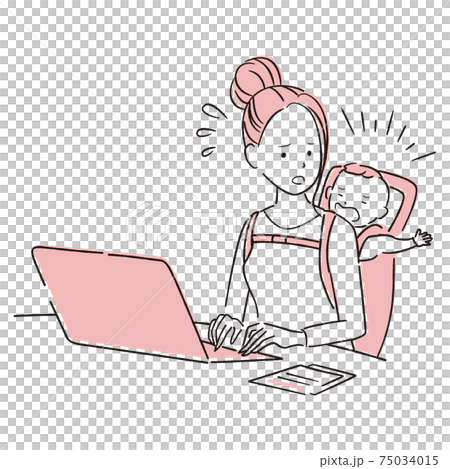 Hand-painted 1color work while the baby is crying 75034015