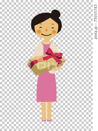 人的物質。黨的圖像例證。禮服的婦女。 75035783