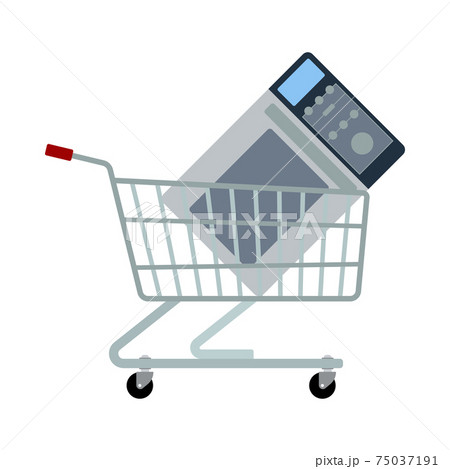 Shopping Cart With Microwave Oven Icon 75037191
