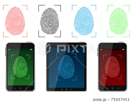 Unlock fingerprint scanning vector design illustration isolated on white background Unlock fingerprint scanning vector design illustration isolated on white background 75037451