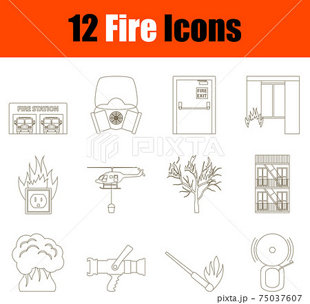 Fire Icon Set 75037607