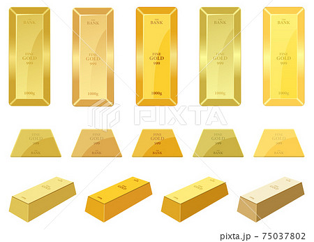 Gold bar vector design illustration isolated on white background Gold bar vector design illustration isolated on white background 75037802