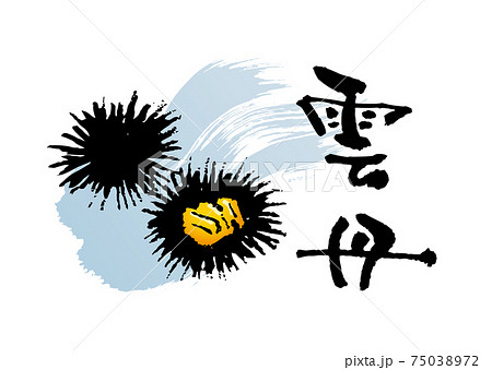 雲丹（筆文字・イラストセット）のイラスト素材 [75038972] - PIXTA