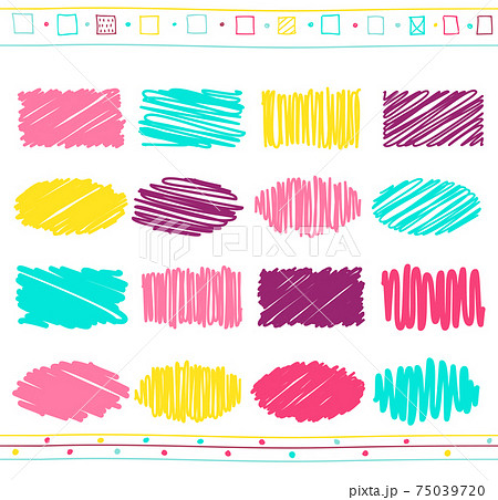 Vector set of scribble elements Vector set of scribble elements 75039720