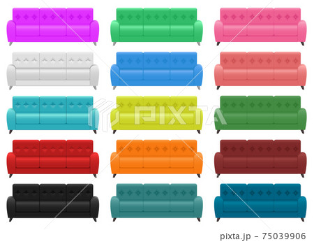 Realistic sofa vector design illustration isolated on white background Realistic sofa vector design illustration isolated on white background 75039906