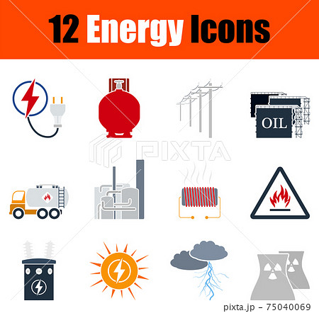 Energy Icon Set Energy Icon Set 75040069