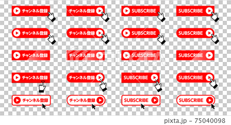 Channel registration button icon material set 75040098