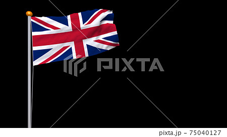 風になびくイギリス国旗 ユニオンジャックのイラスト素材