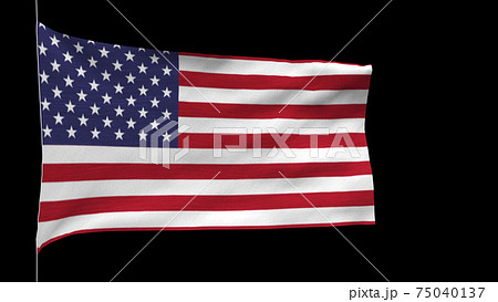 風になびくアメリカ合衆国国旗 星条旗のイラスト素材