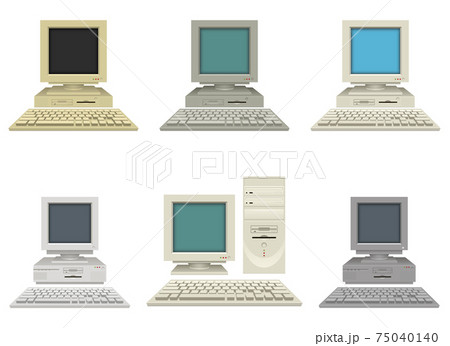 Old vintage pc vector design illustration isolated on white background Old vintage pc vector design illustration isolated on white background 75040140