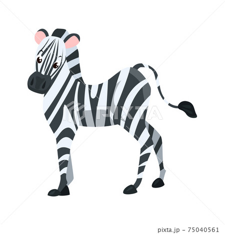 Zebra Flat Icon Colored Vector Element From Stock Illustration