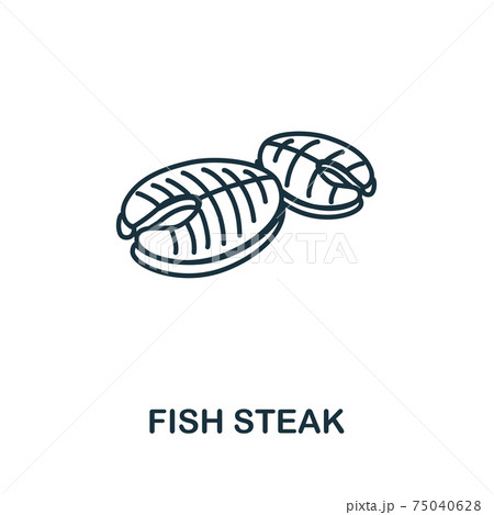 Fish Steak icon. Simple illustration from seafood collection. Creative Fish Steak icon for web design, templates, infographics and more 75040628
