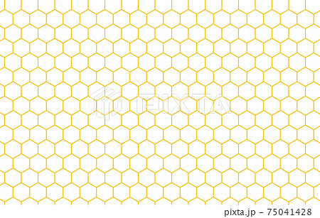 Hexagon Beehive Honeycomb yellow pattern seamless background vector illustration. 75041428