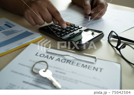 LOAN Business and finance Business loan agreement real estate, home loan and investments LOAN Business and finance Business loan agreement real estate, home loan and investments 75042504