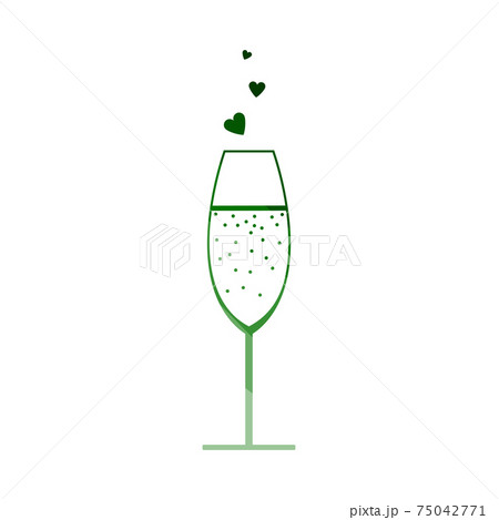 Champagne Glass With Heart Icon 75042771