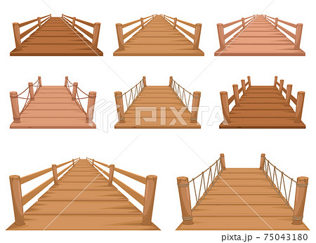 Wooden bridge vector design illustration isolated on white background Wooden bridge vector design illustration isolated on white background 75043180
